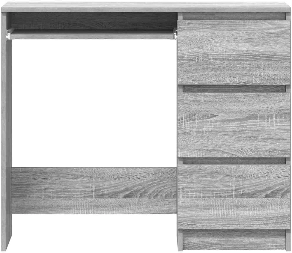 Rašomasis stalas, pilkos ąžuolo spalvos, 90x45x76cm, mediena