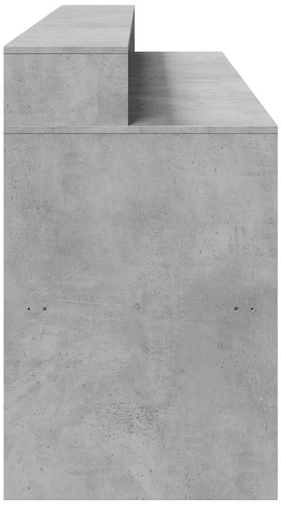 Rašomasis stalas su LED, betono pilkas, 200x55x91cm, mediena