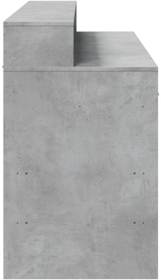 Rašomasis stalas su LED, betono pilkas, 140x55x91cm, mediena
