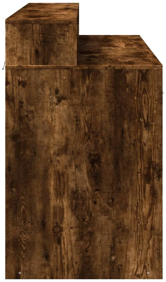 Rašomasis stalas su LED, dūminio ąžuolo, 120x55x91cm, mediena