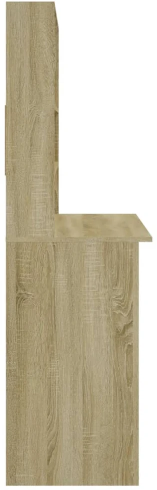 Rašomasis stalas su lentynomis, ąžuolo, 102x45x148cm, mediena