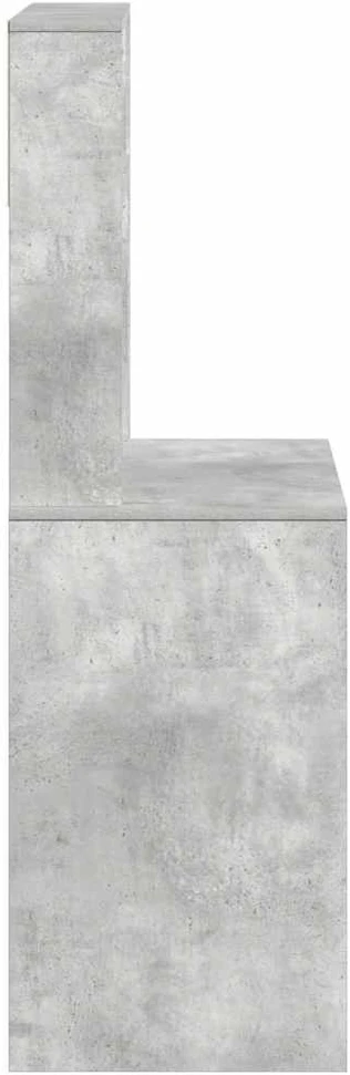 Rašomasis stalas su lentynomis, betono, 100x45x140cm, mediena