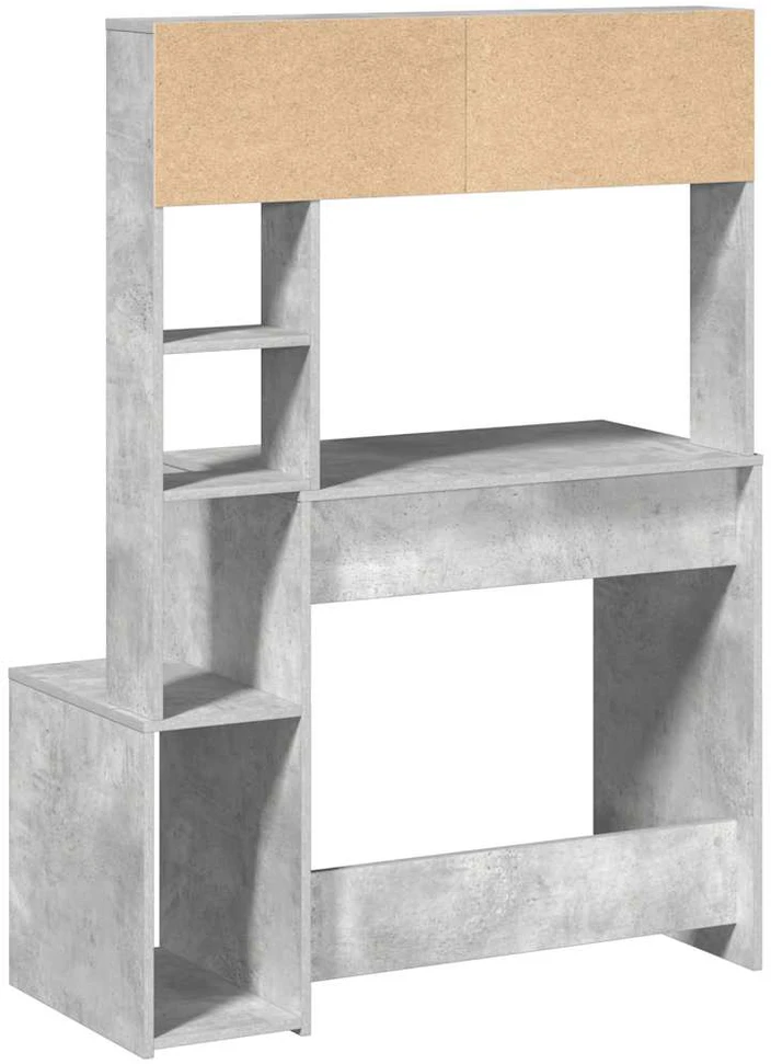Rašomasis stalas su lentynomis, betono, 100x45x140cm, mediena