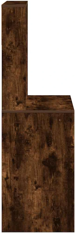 Rašomasis stalas su lentynomis, dūminio, 100x45x140cm, mediena