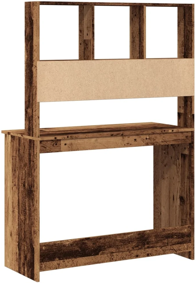 Rašomasis stalas su lentynomis, medienos, 102x45x148cm, mediena