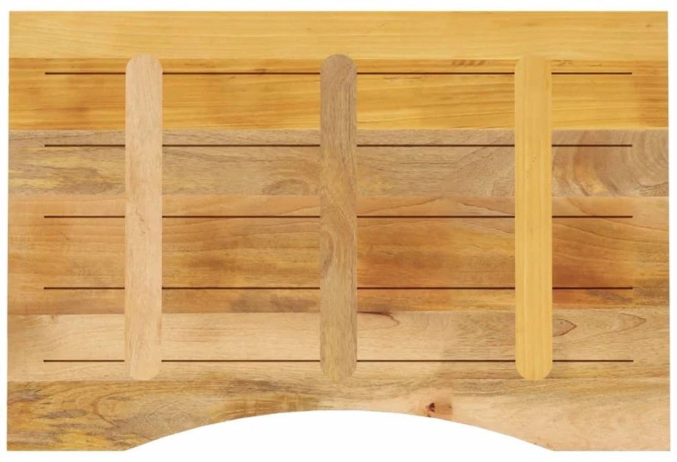 Rašomojo stalo stalviršis su linkiu, 100x60x2,5cm, mango