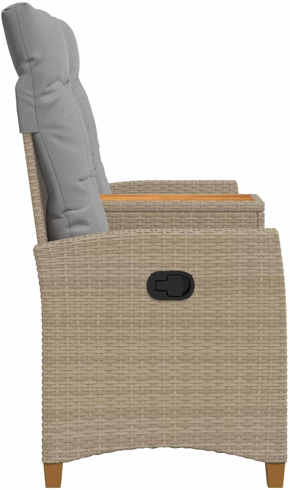 Reclining Bench with Table 2 -Seater 126 x 65 x 112 cm