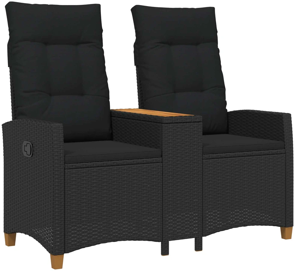 Reclining Bench with Table 2 -Seater 126 x 65 x 112 cm Juoda