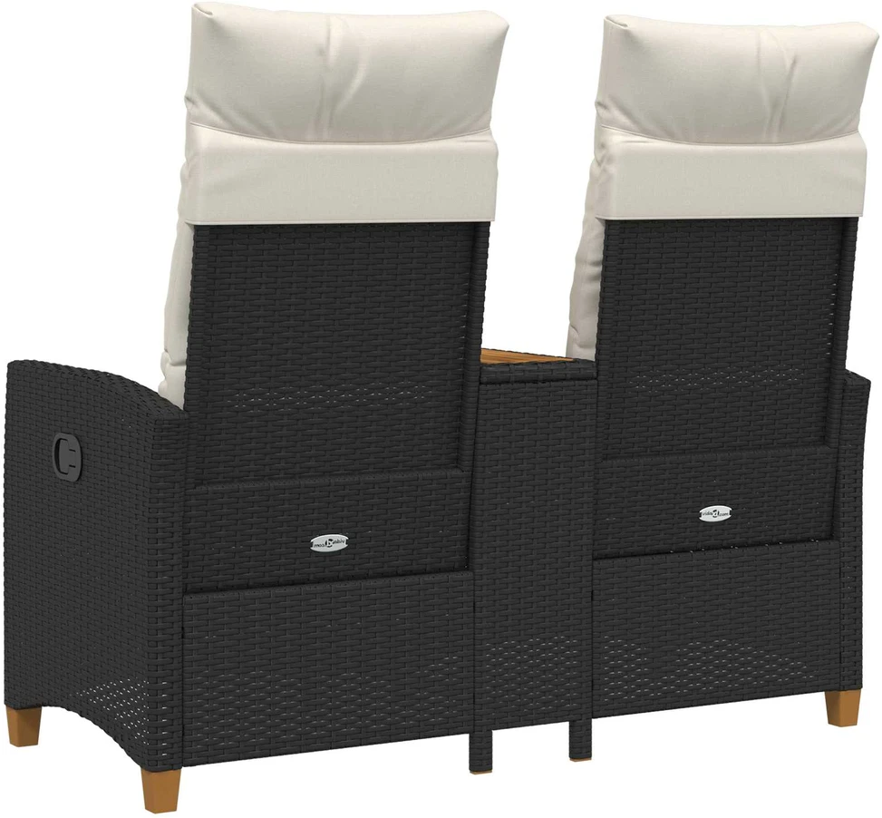 Reclining Bench with Table 2 -Seater 126 x 65 x 112 cm
