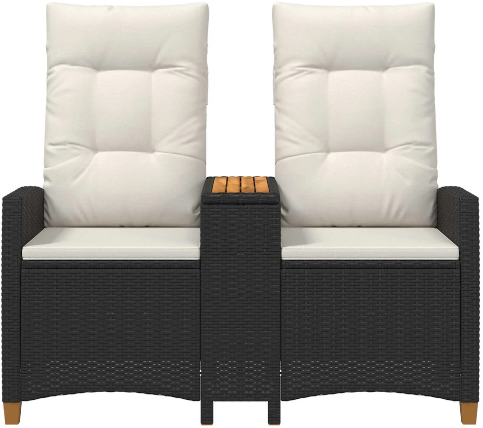 Reclining Bench with Table 2 -Seater 126 x 65 x 112 cm
