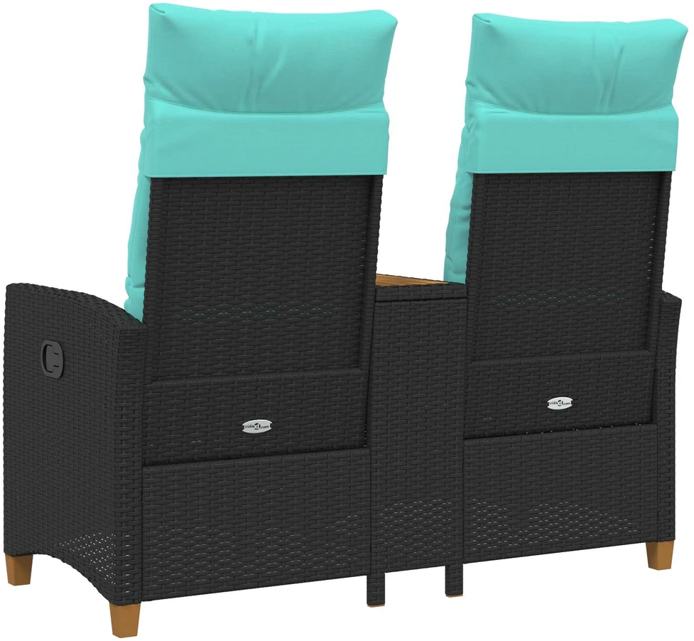 Lauko baldų komplektas Reclining Bench with Table 2 -Seater 126 x 65 x 112 cm