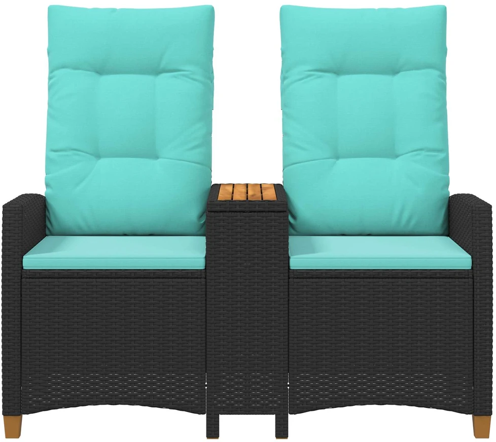 Lauko baldų komplektas Reclining Bench with Table 2 -Seater 126 x 65 x 112 cm