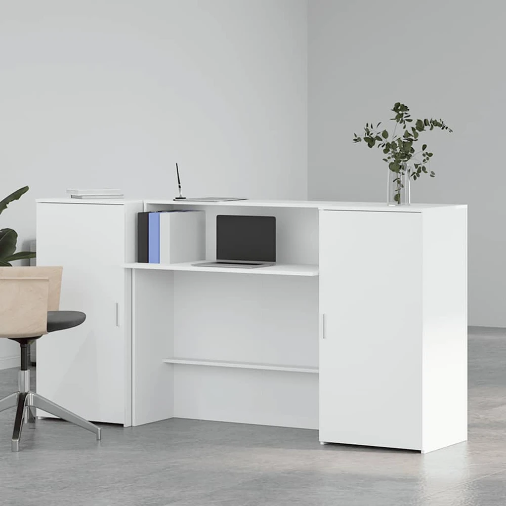 Registratūra, baltos spalvos, 200x50x103,5 cm, apdirbta mediena