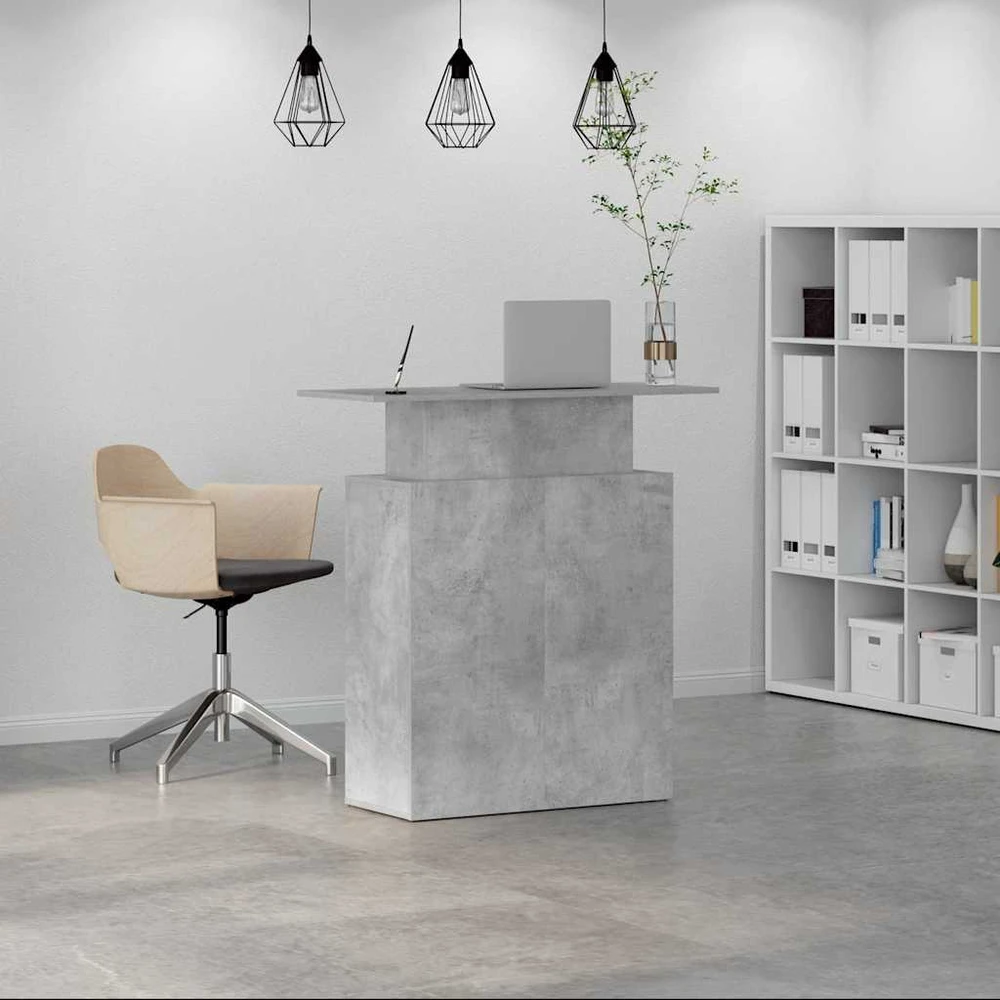 Registratūra, betono pilkas, 100x40x104 cm, apdirbta mediena