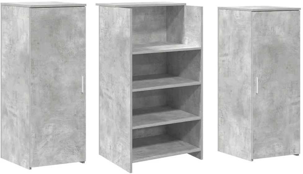Registratūra, betono pilkas, 135x50x103,5 cm, apdirbta mediena