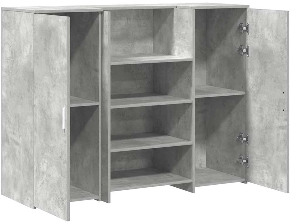 Registratūra, betono pilkas, 135x50x103,5 cm, apdirbta mediena