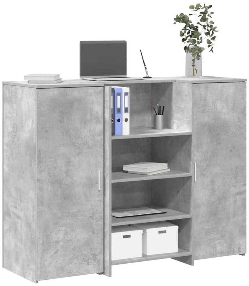 Registratūra, betono pilkas, 135x50x103,5 cm, apdirbta mediena