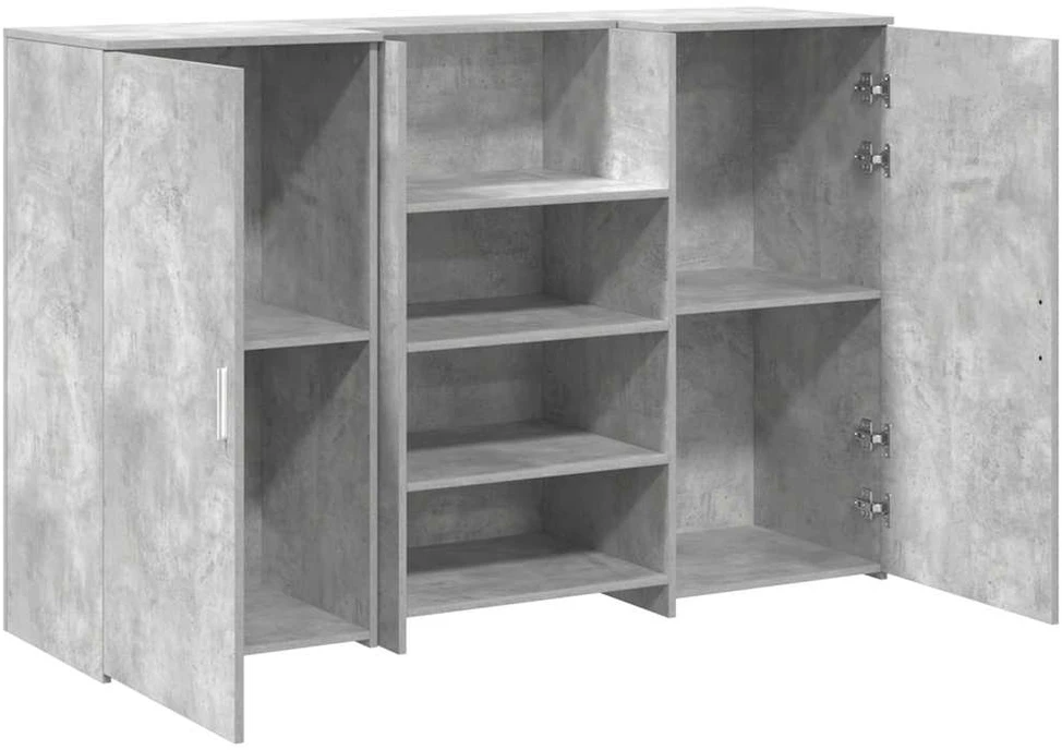Registratūra, betono pilkas, 155x50x103,5 cm, apdirbta mediena