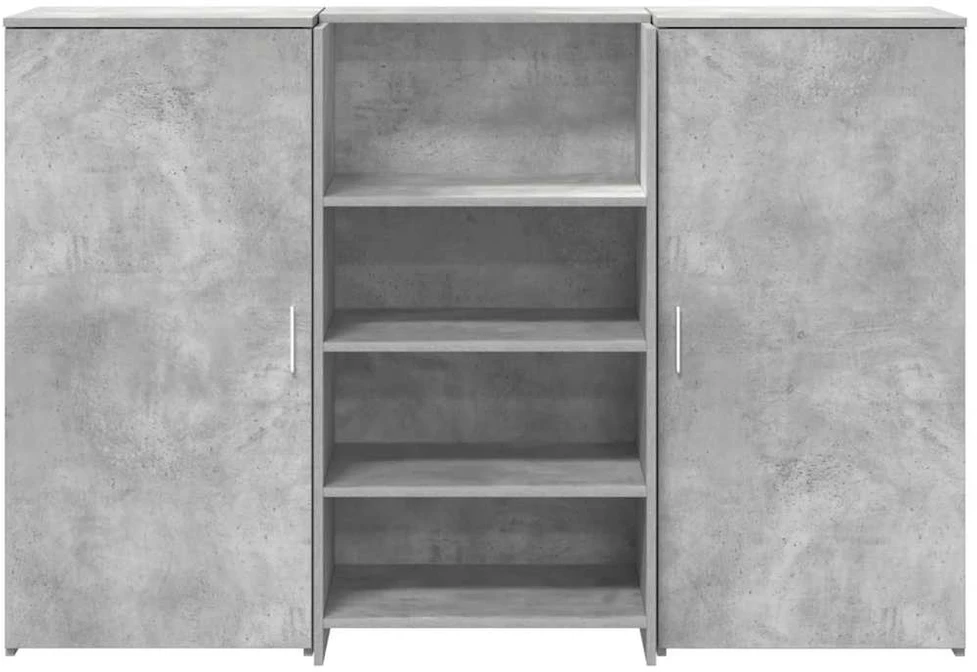Registratūra, betono pilkas, 155x50x103,5 cm, apdirbta mediena