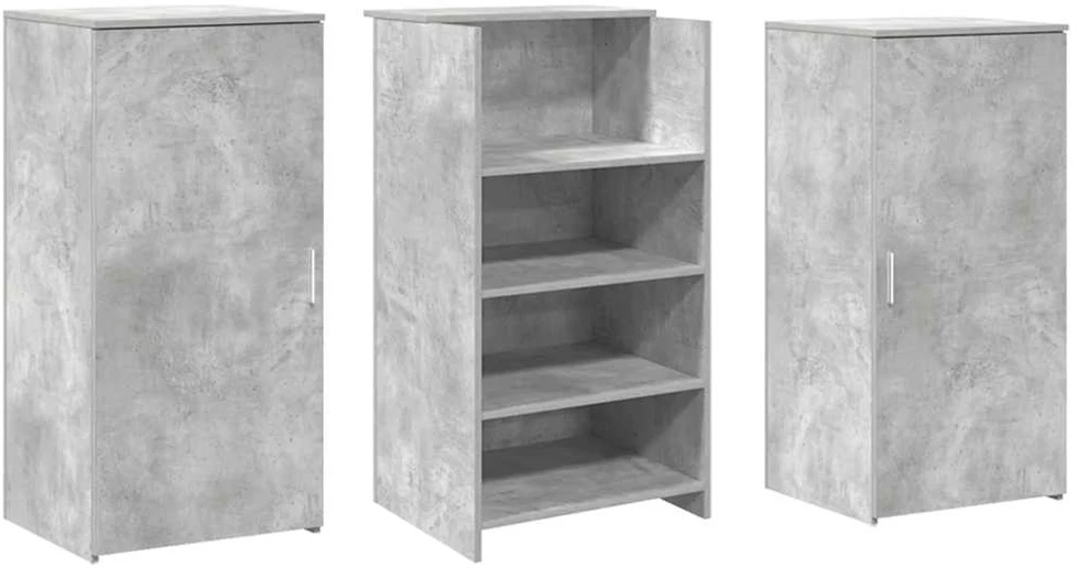 Registratūra, betono pilkas, 155x50x103,5 cm, apdirbta mediena