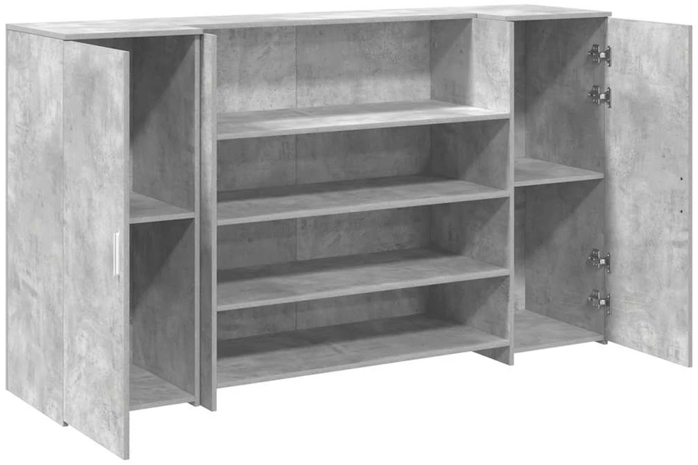 Registratūra, betono pilkas, 180x50x103,5 cm, apdirbta mediena
