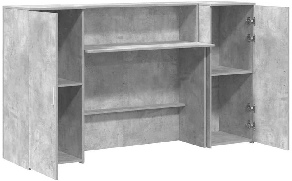 Registratūra, betono pilkas, 180x50x103,5 cm, apdirbta mediena