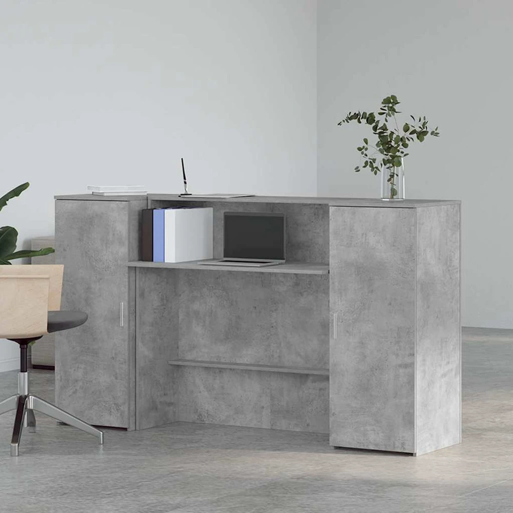 Registratūra, betono pilkas, 180x50x103,5 cm, apdirbta mediena