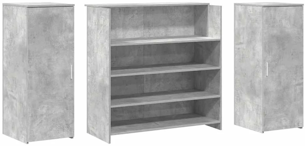 Registratūra, betono pilkas, 180x50x103,5 cm, apdirbta mediena