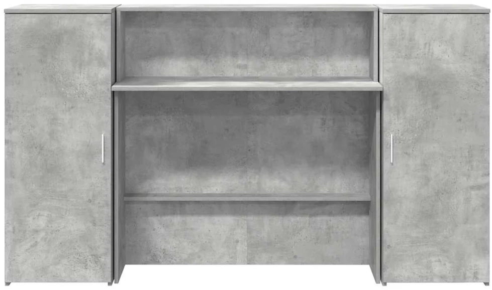 Registratūra, betono pilkas, 180x50x103,5 cm, apdirbta mediena