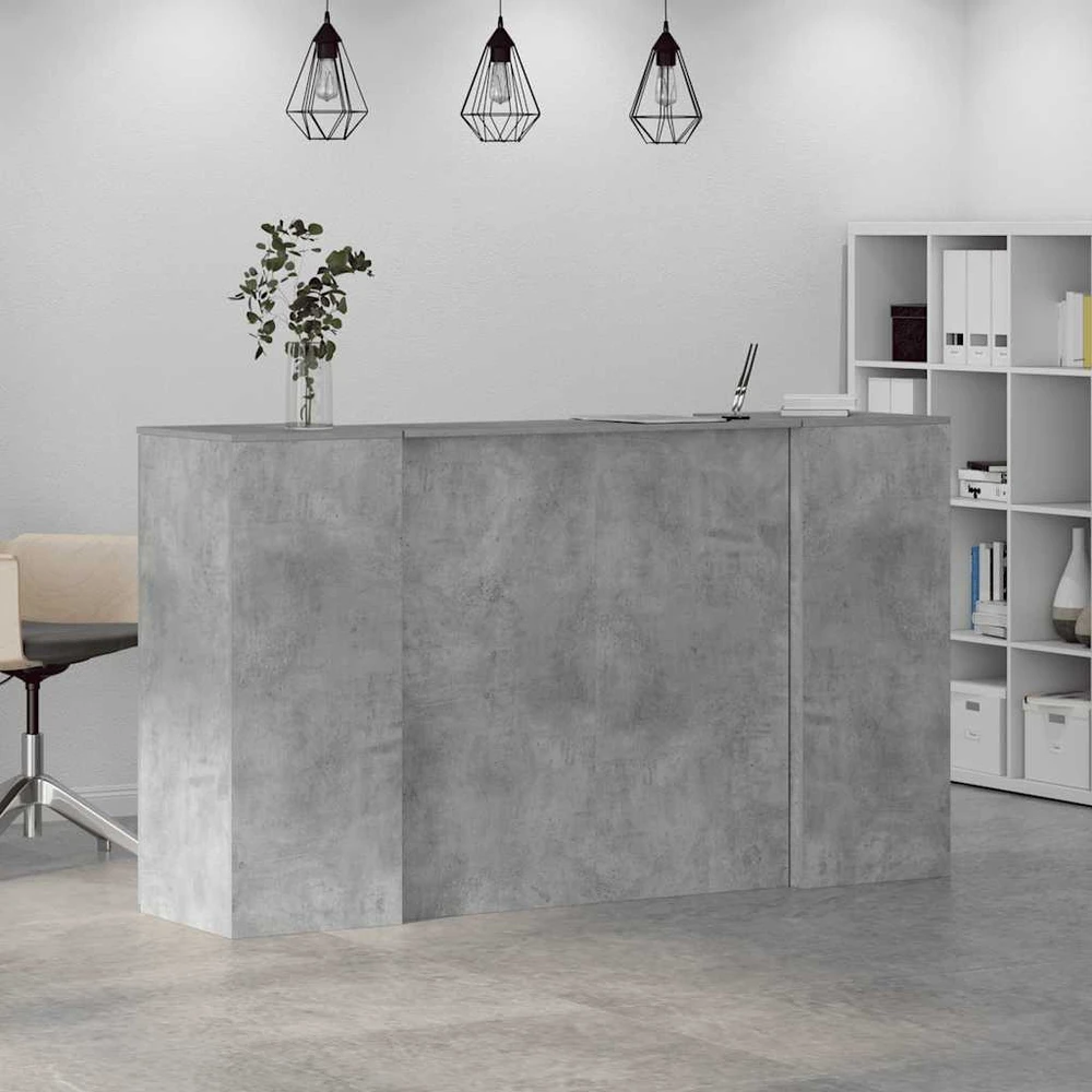 Registratūra, betono pilkas, 180x50x103,5 cm, apdirbta mediena