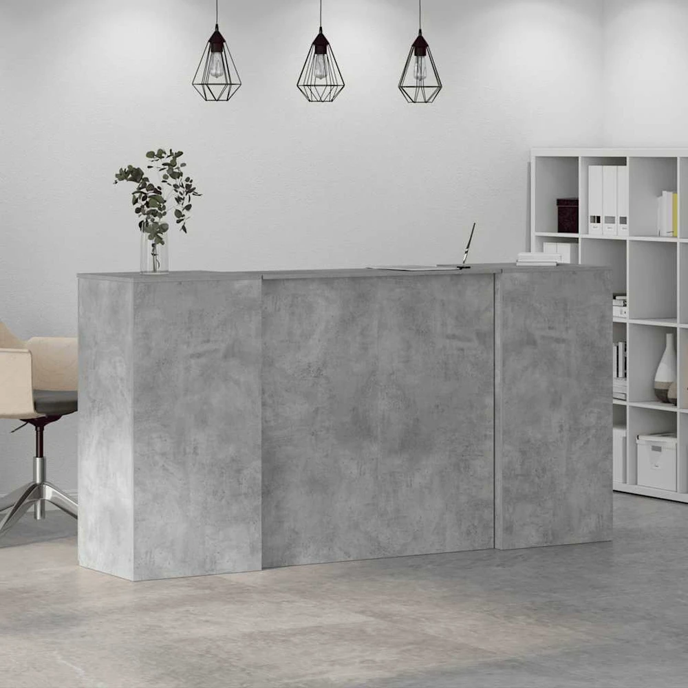 Registratūra, betono pilkas, 200x50x103,5 cm, apdirbta mediena