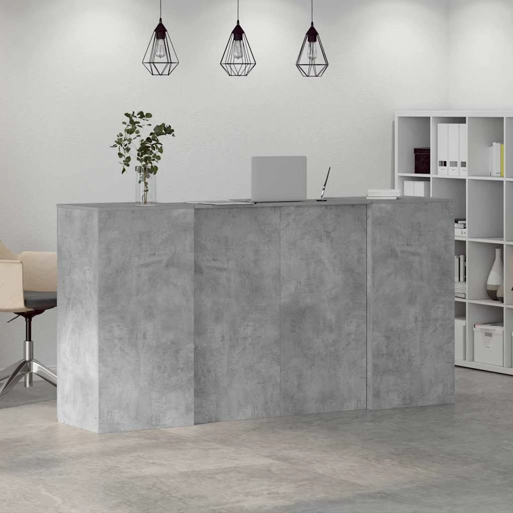 Registratūra, betono pilkas, 200x50x103,5 cm, apdirbta mediena