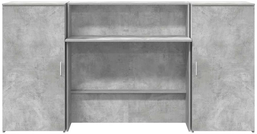 Registratūra, betono pilkas, 200x50x103,5 cm, apdirbta mediena