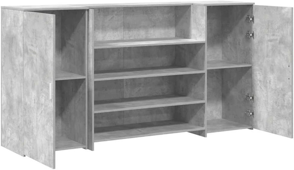 Registratūra, betono pilkas, 200x50x103,5 cm, apdirbta mediena