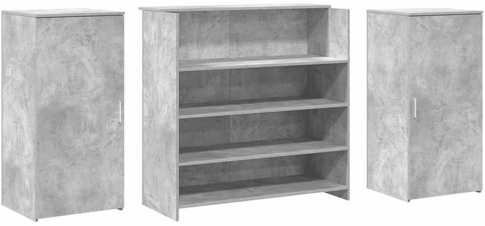Registratūra, betono pilkas, 200x50x103,5 cm, apdirbta mediena