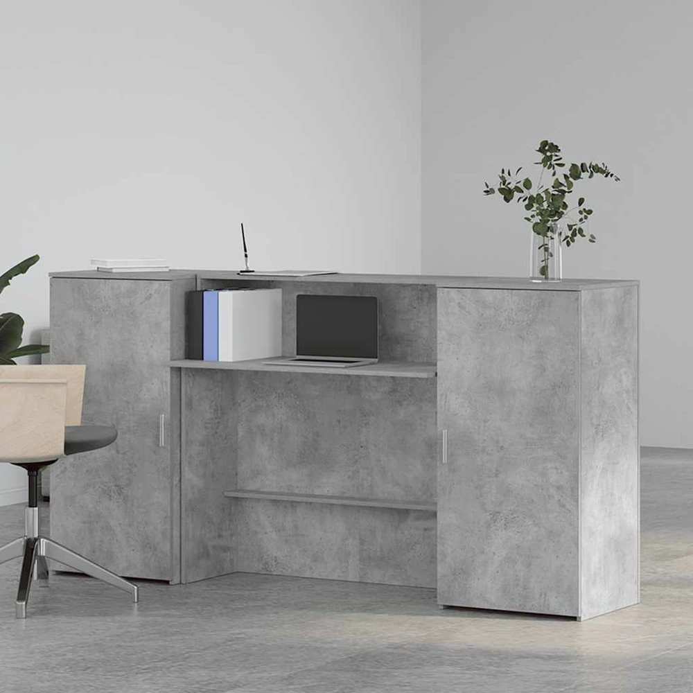 Registratūra, betono pilkas, 200x50x103,5 cm, apdirbta mediena