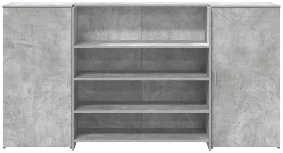 Registratūra, betono pilkas, 200x50x103,5 cm, apdirbta mediena