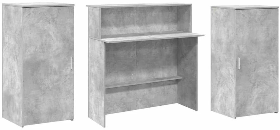 Registratūra, betono pilkas, 200x50x103,5 cm, apdirbta mediena
