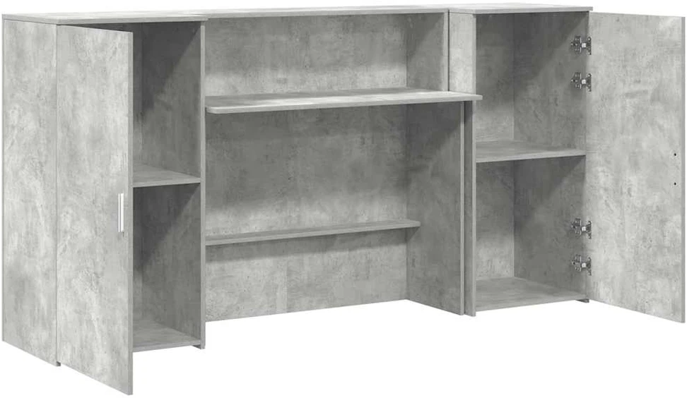 Registratūra, betono pilkas, 200x50x103,5 cm, apdirbta mediena