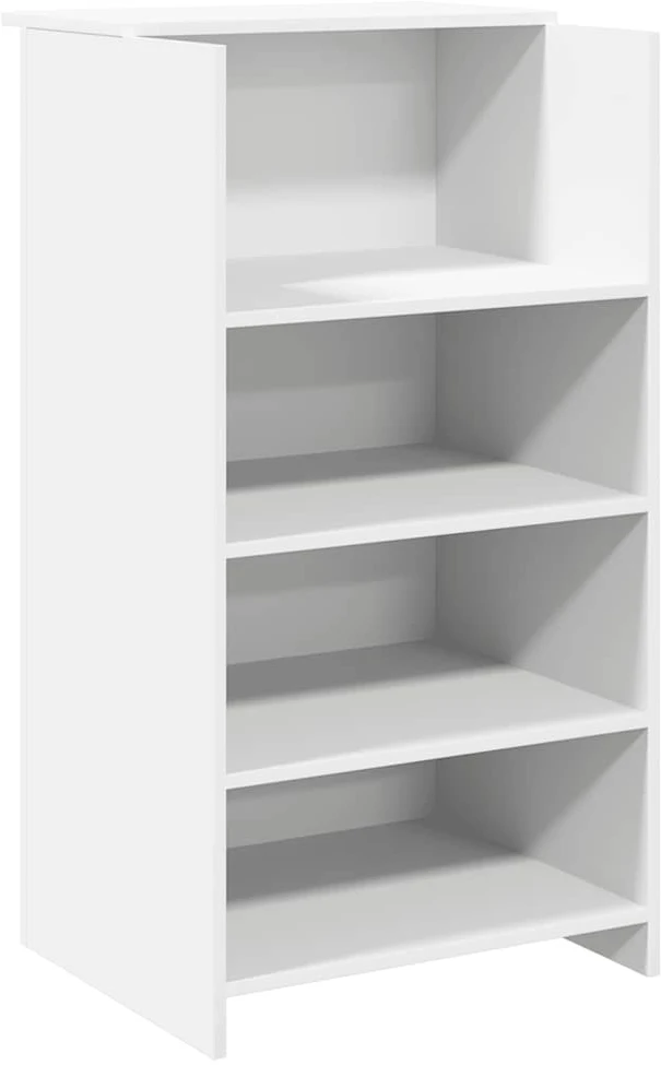 Registratūros stalas, baltas, 135x50x103,5 cm, inžinerinė mediena