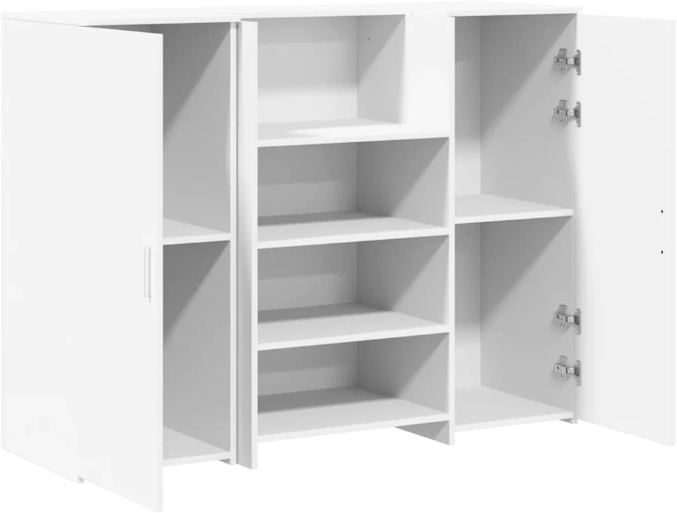 Registratūros stalas, baltas, 135x50x103,5 cm, inžinerinė mediena