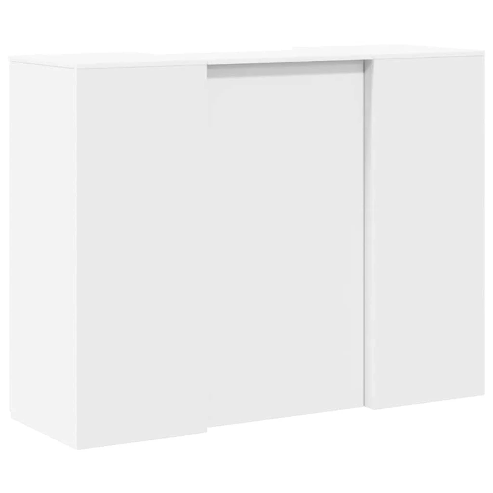 Registratūros stalas, baltas, 135x50x103,5 cm, inžinerinė mediena