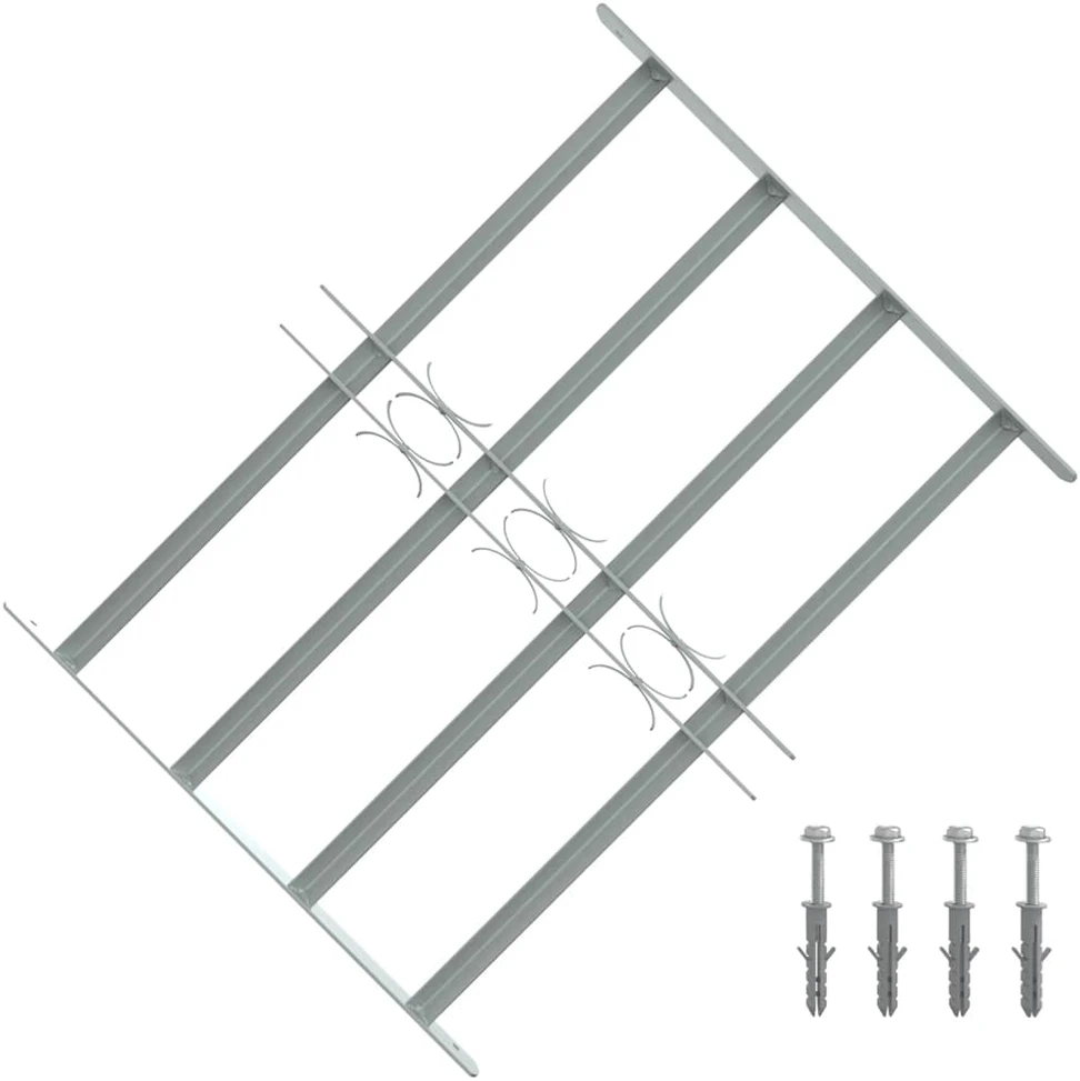 Reguliuojama apsauginė grotelė langams su 4 skersiniais, 500-650mm