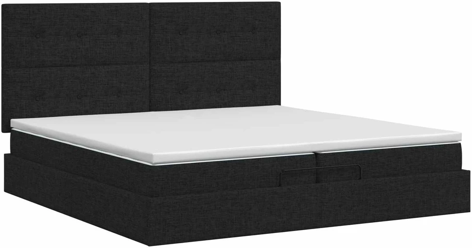 Reguliuojama lova su čiužiniu Juoda 200 x 200 cm Audinys