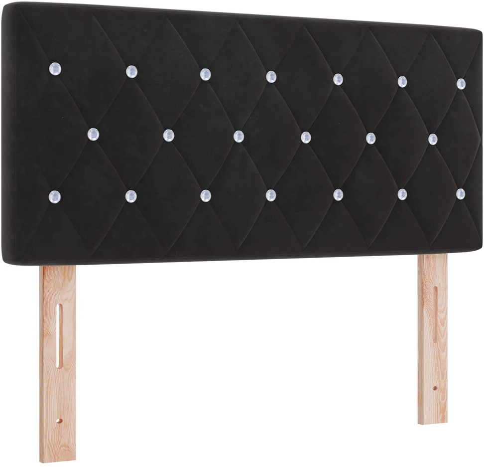 Reguliuojama lova su čiužiniu Juoda 90 x 200 cm Aksomas