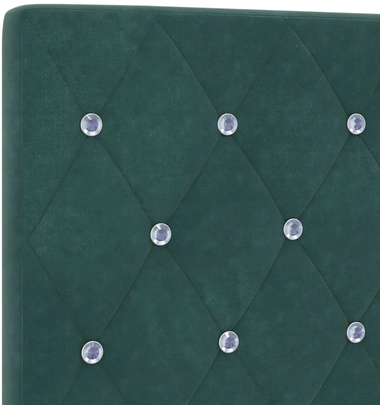 Reguliuojama lova su čiužiniu Tamsiai žalia 90 x 190 cm Aksomas