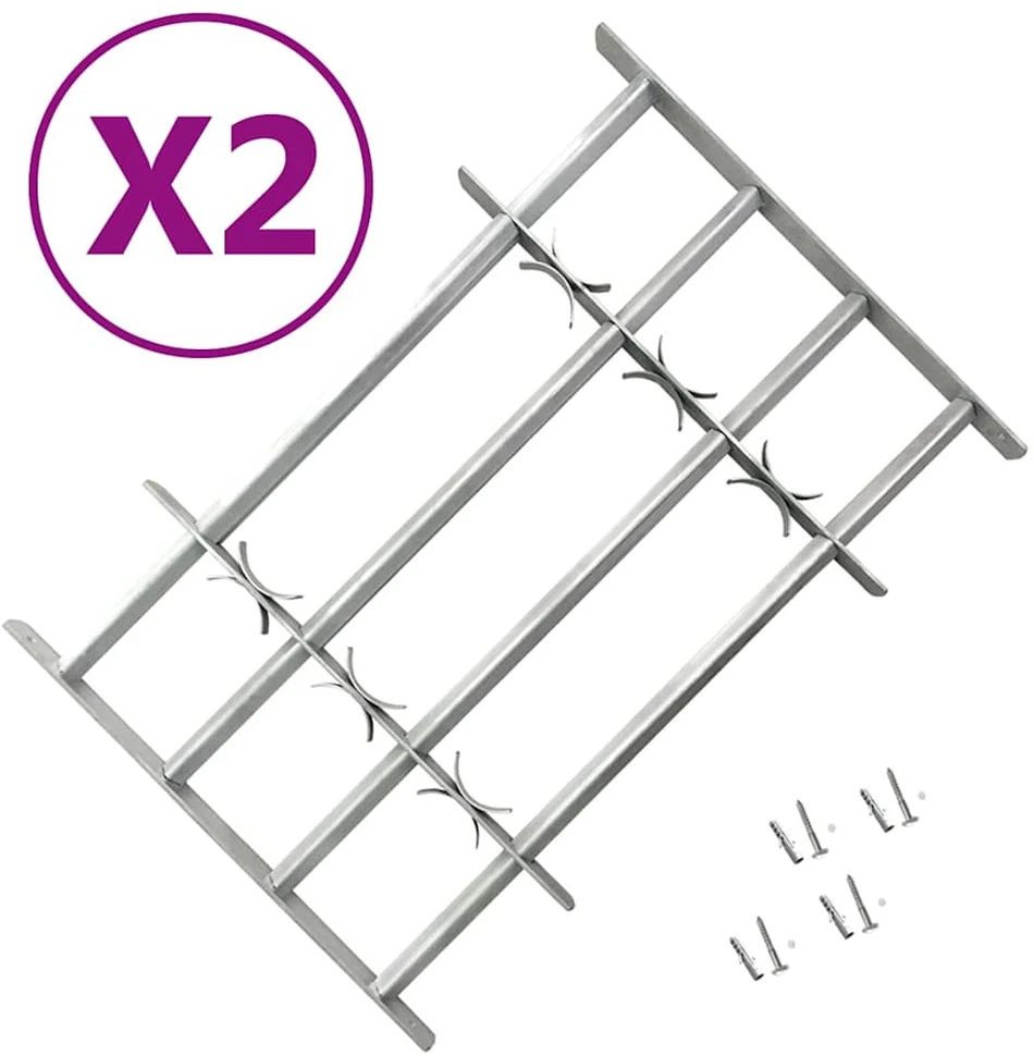 Reguliuojamos apsauginės grotelės langams, 2vnt., 1000-1500mm