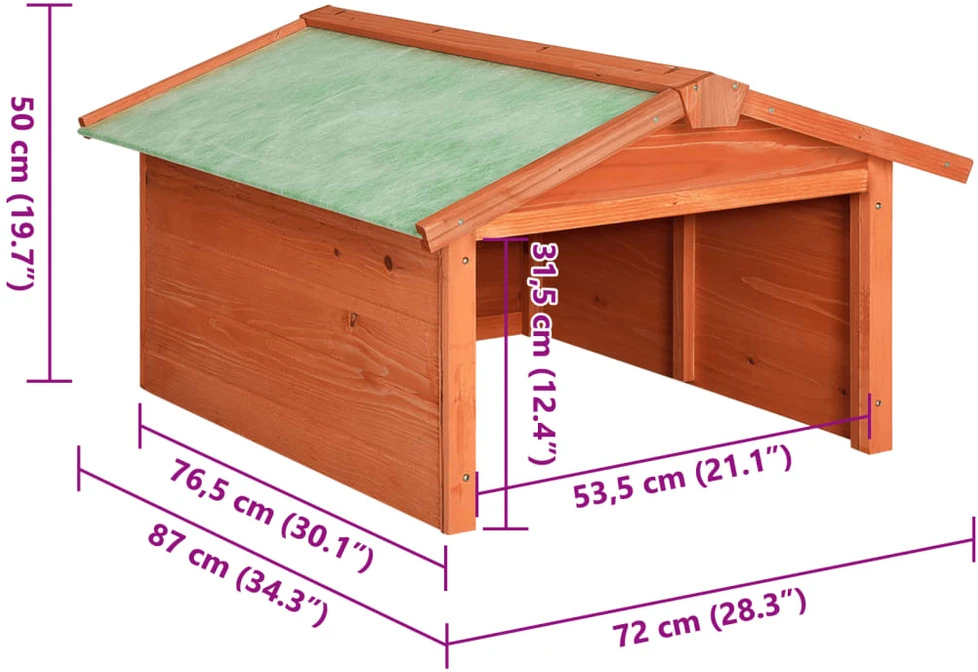 Roboto vejapjovės garažas, 72x87x50cm, eglės medienos masyvas