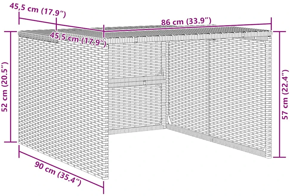 Roboto vejapjovės garažas, rudas, 86x90x52/57cm, poliratanas