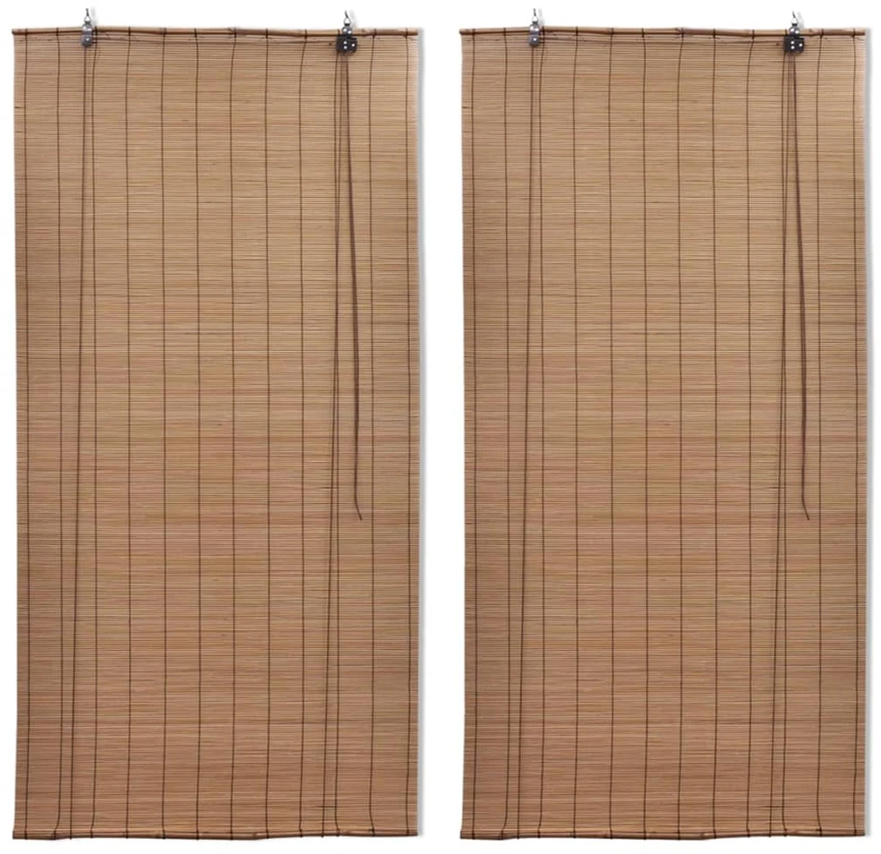 Roletai, 2vnt., rudos spalvos, 150x220cm, bambukas